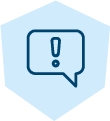 Pictogramme d'une bulle avec un point d'exclamation pour susciter l'attention