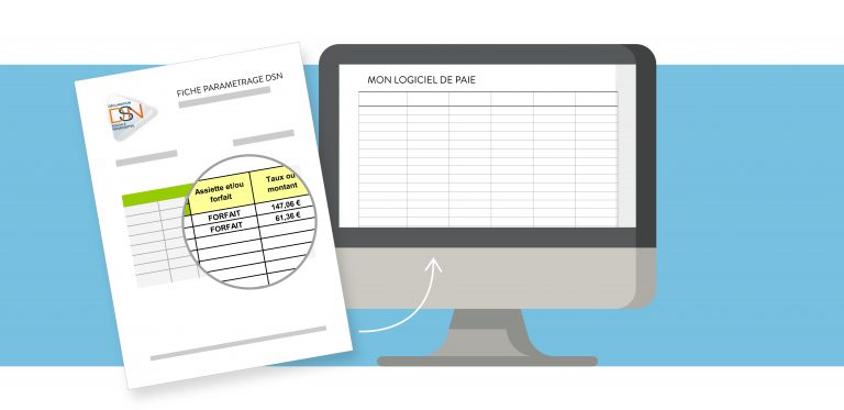 Illustration d'un plan de travail avec un logiciel de paie.